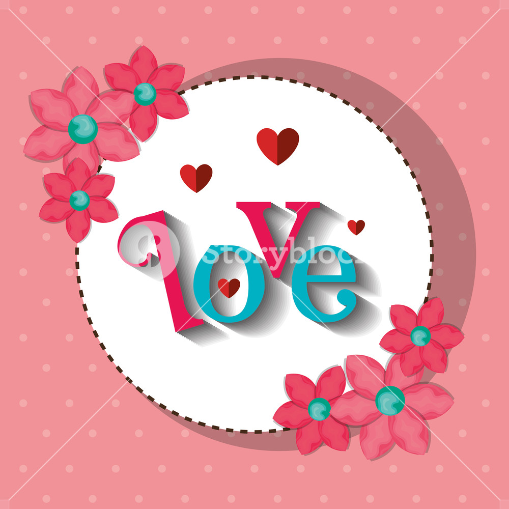 1000x1000 Love Circular Lace With Flowers And Hearts Vector Illustration