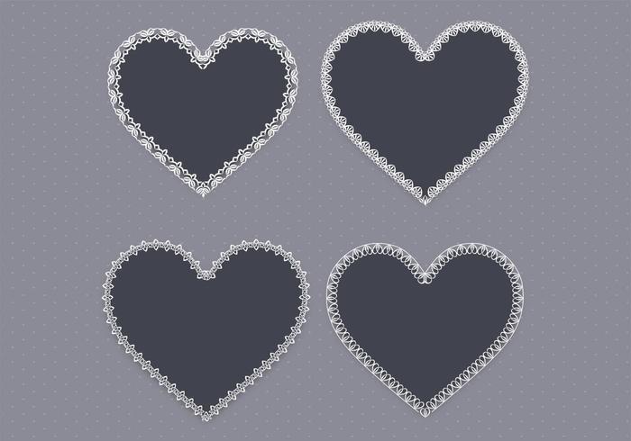 700x490 Black Lace Heart Vector Pack Two