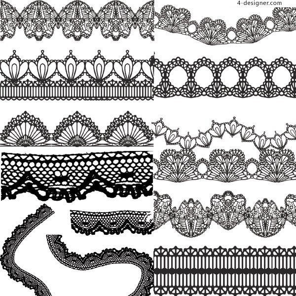 Designer Variety Of Practical Black And White Lace Vector Material 600x600 Designer Variety Of Practical Black And White Lace Vector Material