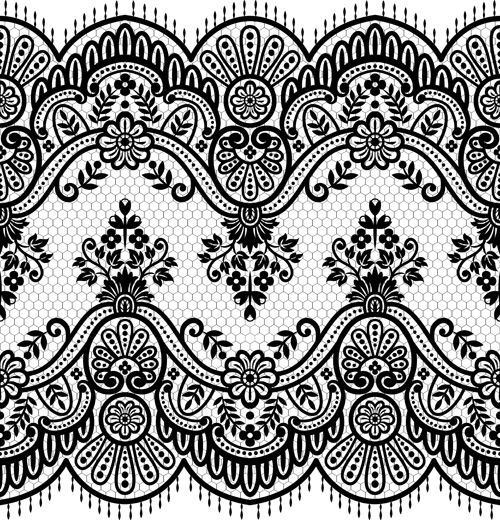 500x520 Seamless Black Lace Borders Vectors Lace Design Lace