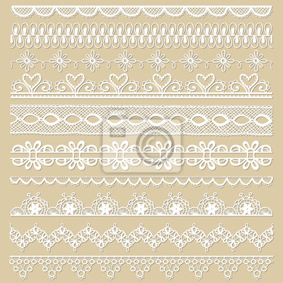 400x400 Set Of Lace Ribbons For Design And Scrapbook In Vector Ribbon