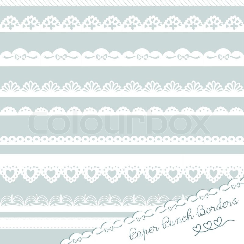800x800 Set Of Hand Drawn Lace Paper Punch Stock Vector Colourbox