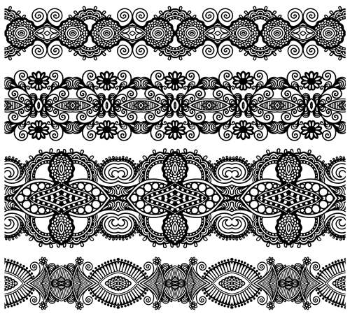 500x452 Set Of Lace Ribbons Borders Vector Over Millions Vectors