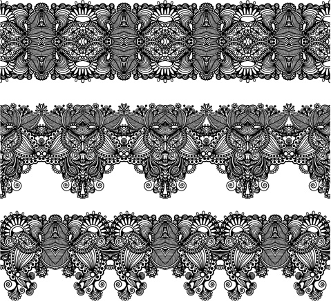 479x436 Set Of Lace Ribbons Borders Vector Free Vector In Encapsulated