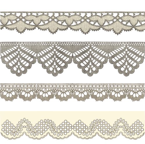 500x498 Vintage Lace Ribbons Vector