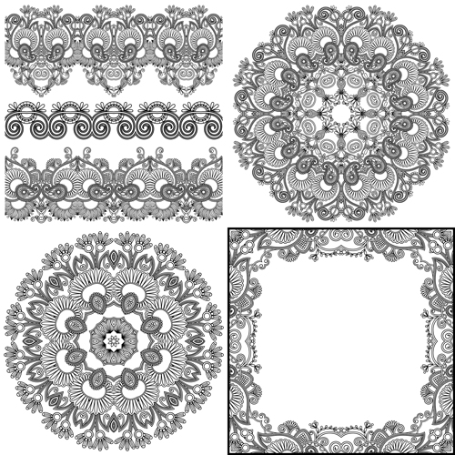 500x500 Vintage Lace Ribbons Vector