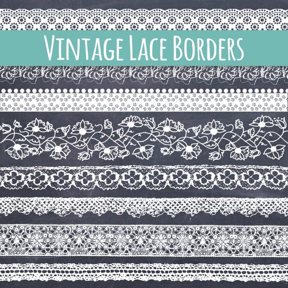 570x570 Lace Borders Clip Art Set Beautiful Vintage Lace Ribbon Etsy