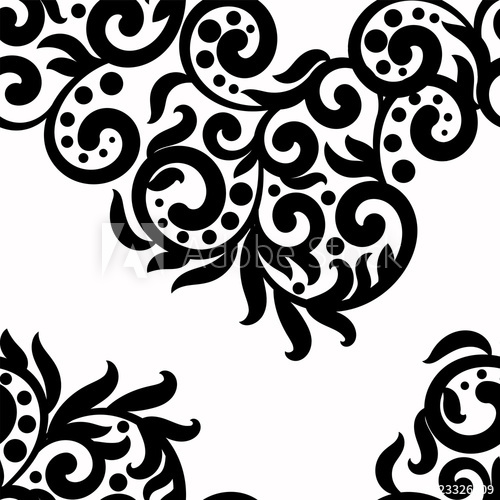 500x500 Black And White Background, Vector Lace Texture Ornament, Wavy