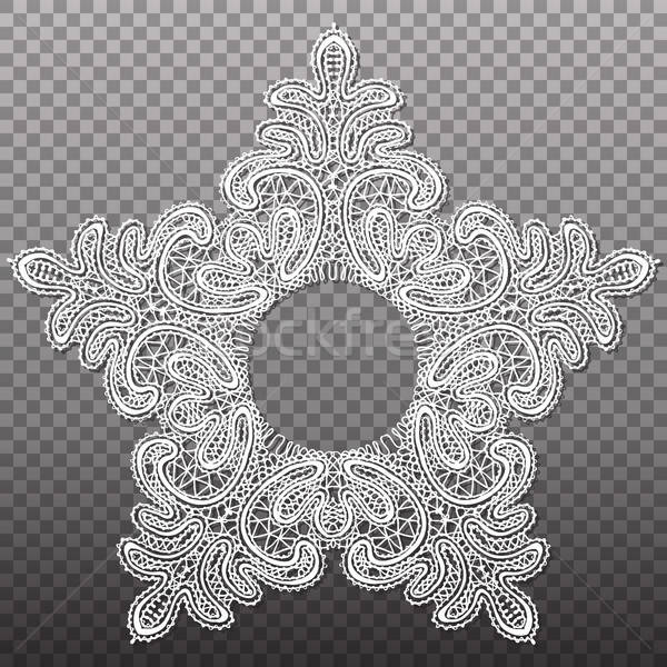 600x600 White Star Lace Tapestry Pattern Vector Isolated Abstract