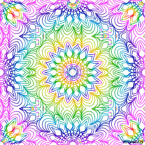 500x500 Beautiful Rainbow Color Seamless Floral Pattern Lace Texture