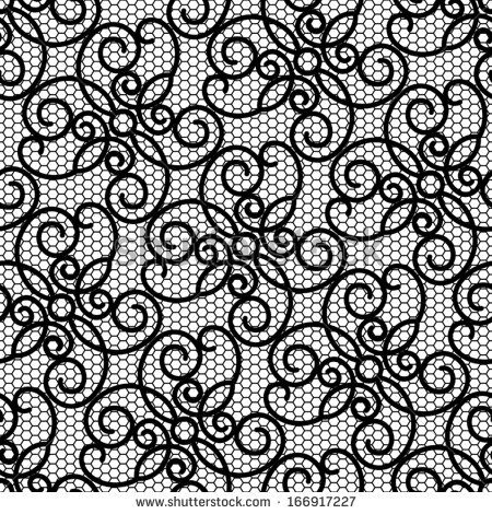 450x470 Black Lace Texture On White, Seamless Vector Pattern Lace