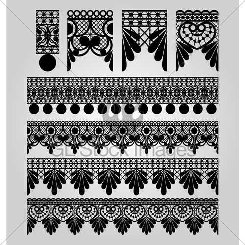 Embroidery Lace Trim Brush Set Vector Illustration Gl Stock Images 500x500 Embroidery Lace Trim Brush Set Vector Illustration Gl Stock Images
