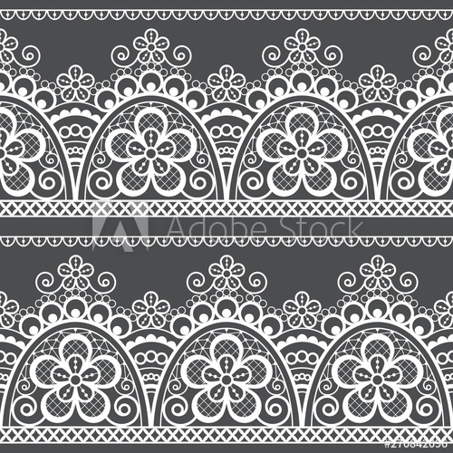 Lace Vector Seamless Pattern, Detailed Retro Ornament, Lace Design 500x500 Lace Vector Seamless Pattern, Detailed Retro Ornament, Lace Design