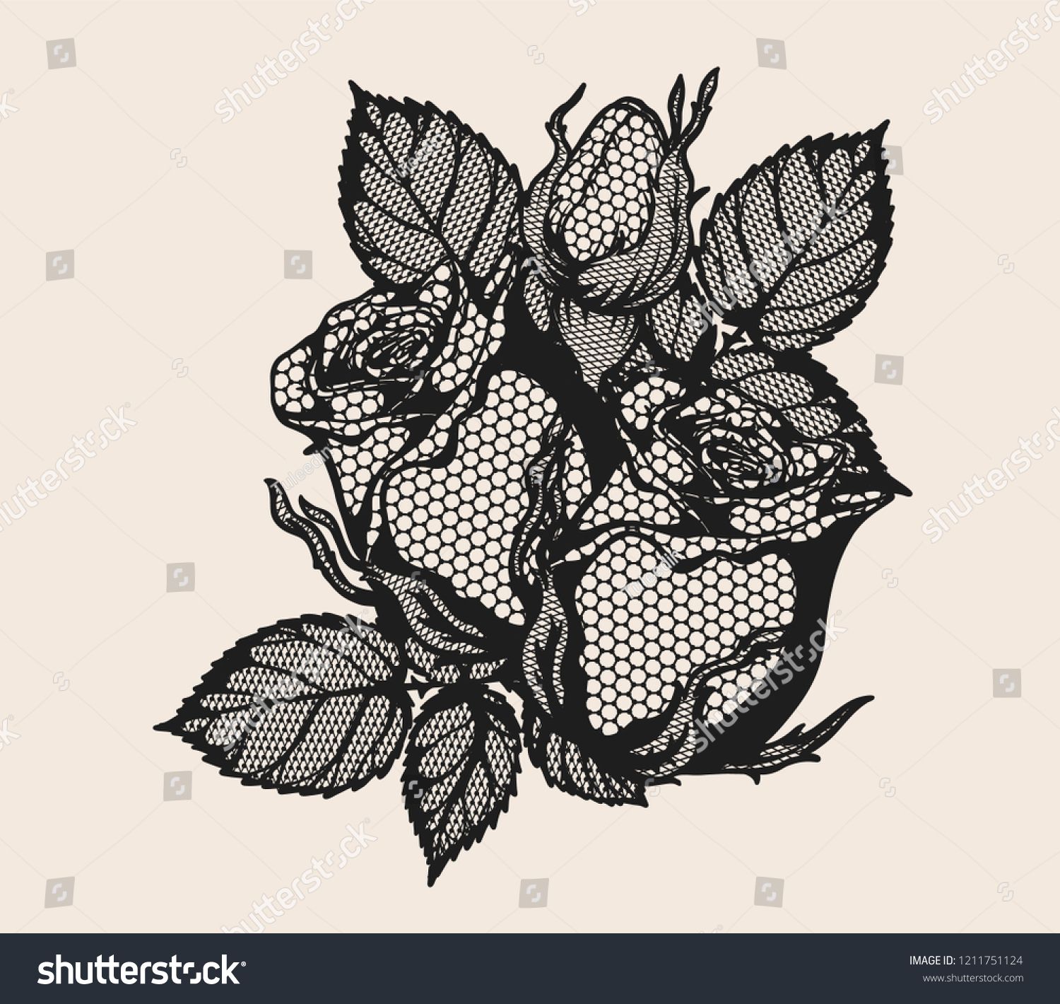 Rose Lace Vector 1500x1420 Rose Lace Vector
