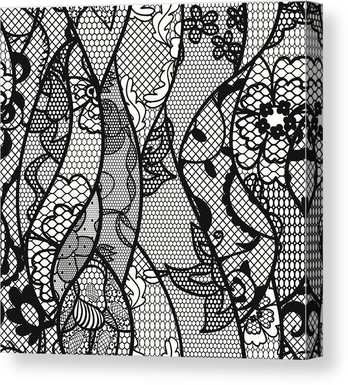 Black Lace Vector Fabric Seamless Pattern Canvas Print Canvas 678x750 Black Lace Vector Fabric Seamless Pattern Canvas Print Canvas