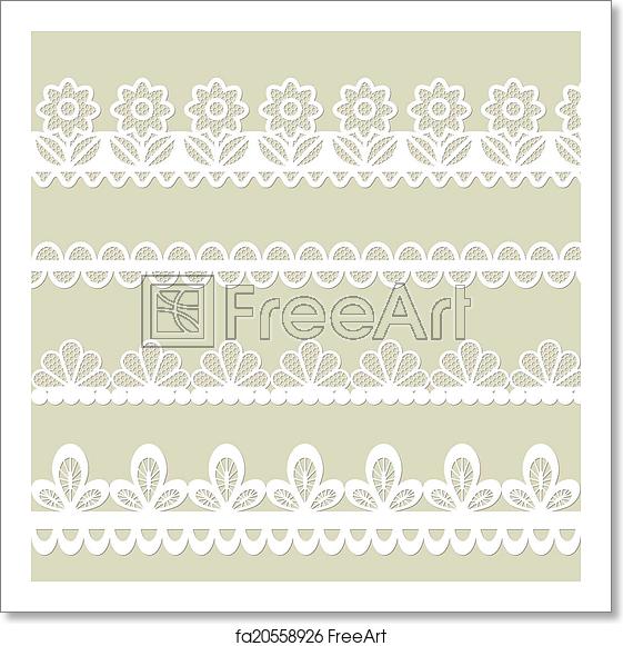 561x581 Free Art Print Of Set Of Lace Vector Borders Set Of White Lace