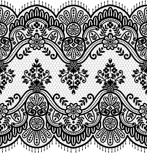 500x520 Seamless Black Lace Borders Vectors Free Download
