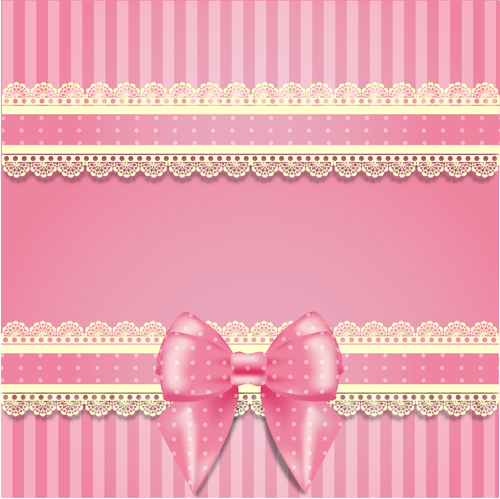 Pink Bow Card With Lace Vector Free Download 500x499 Pink Bow Card With Lace Vector Free Download