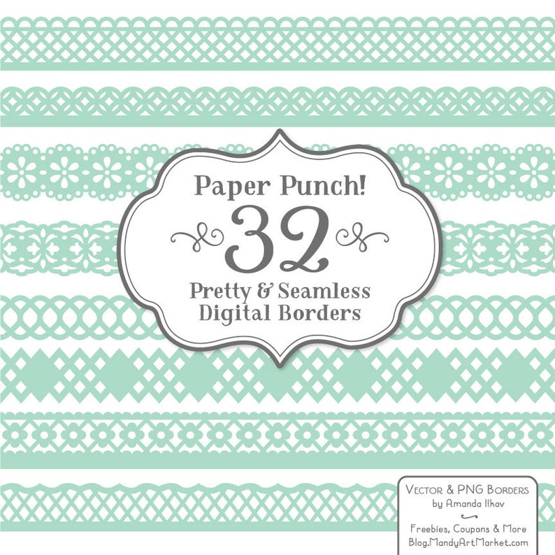 Premium Mint Paper Punch Lace Borders Clipart Vectors Etsy 794x794 Premium Mint Paper Punch Lace Borders Clipart Vectors Etsy