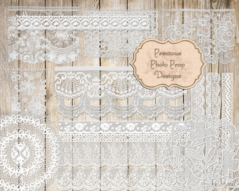 794x635 Vintage Lace Kit Clipart For Junk Journals Lace Doilies Trims Etsy
