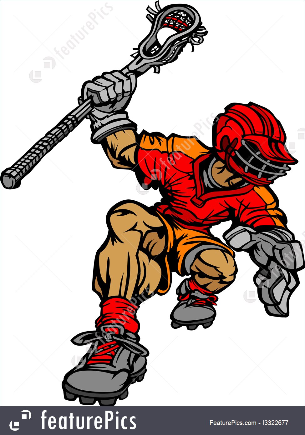 975x1392 Lacrosse Player Cartoon Vector Image