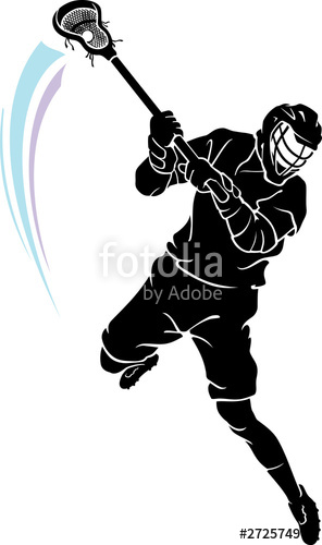 296x500 Lacrosse Player Leap, Front View Stock Image And Royalty Free