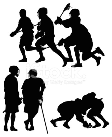 361x440 Lacrosse Players In Action Stock Vector