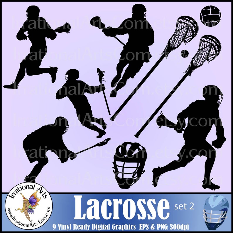 794x794 Lacrosse Players Set Vinyl Ready Vector Digital Clipart Etsy