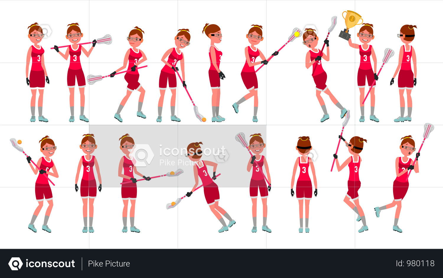 1500x943 Premium Lacrosse Girl Illustration Download In Png Vector Format