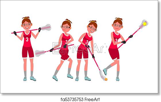 560x355 Free Art Print Of Female Lacrosse Player Vector Profesional Sport