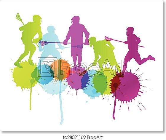 560x470 Free Art Print Of Lacrosse Player In Action Vector Background