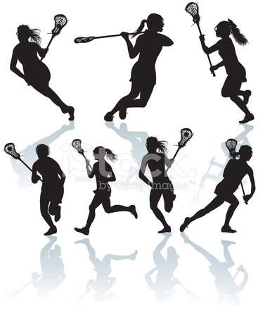367x440 Lacrosse Offense Girls Stock Vector