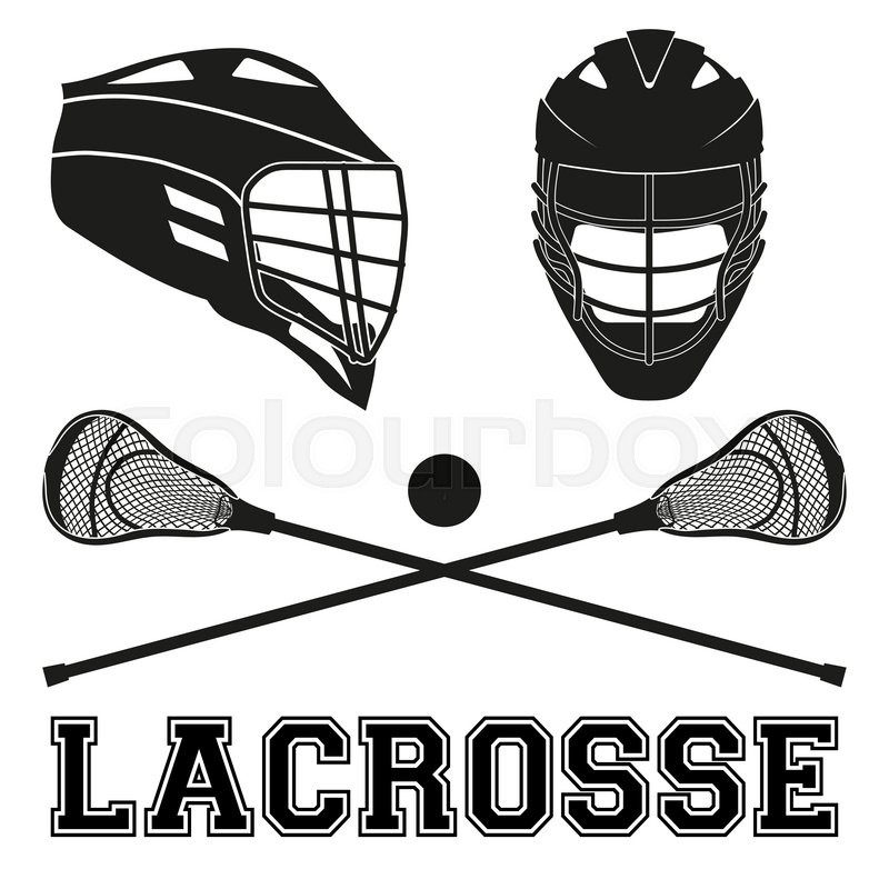 800x800 Lacrosse Helmets And Sticks And Ball Stock Vector Colourbox