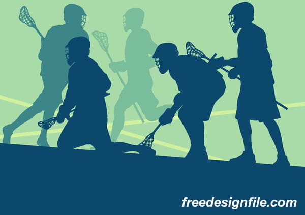 600x423 Lacrosse Sport Design Vector Silhouette Free