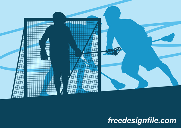 600x423 Lacrosse Sport Design Vector Silhouette Free Download