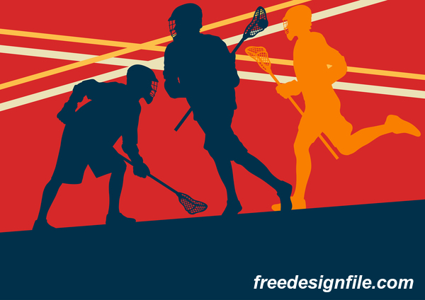 600x424 Lacrosse Sport Design Vector Silhouette Free Download