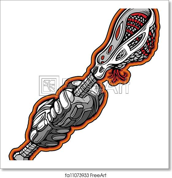 561x581 Free Art Print Of Lacrosse Gloves And Stick Cartoon Vector Image