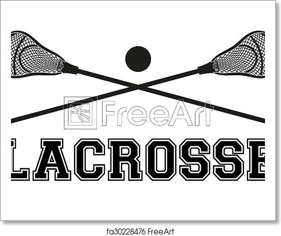 560x470 Free Art Print Of Lacrosse Sticks And Ball Flat Style Lacrosse