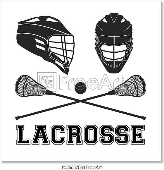 561x581 Free Art Print Of Lacrosse Sticks And Helmets Flat Style