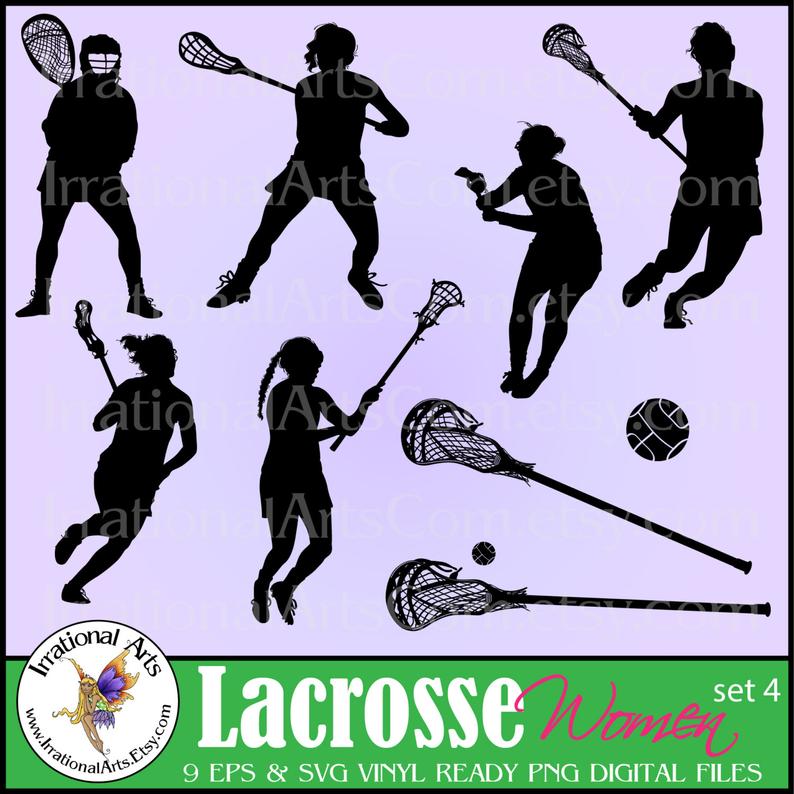 794x794 Lacrosse Players Set Women Set Vinyl Ready Vector Etsy