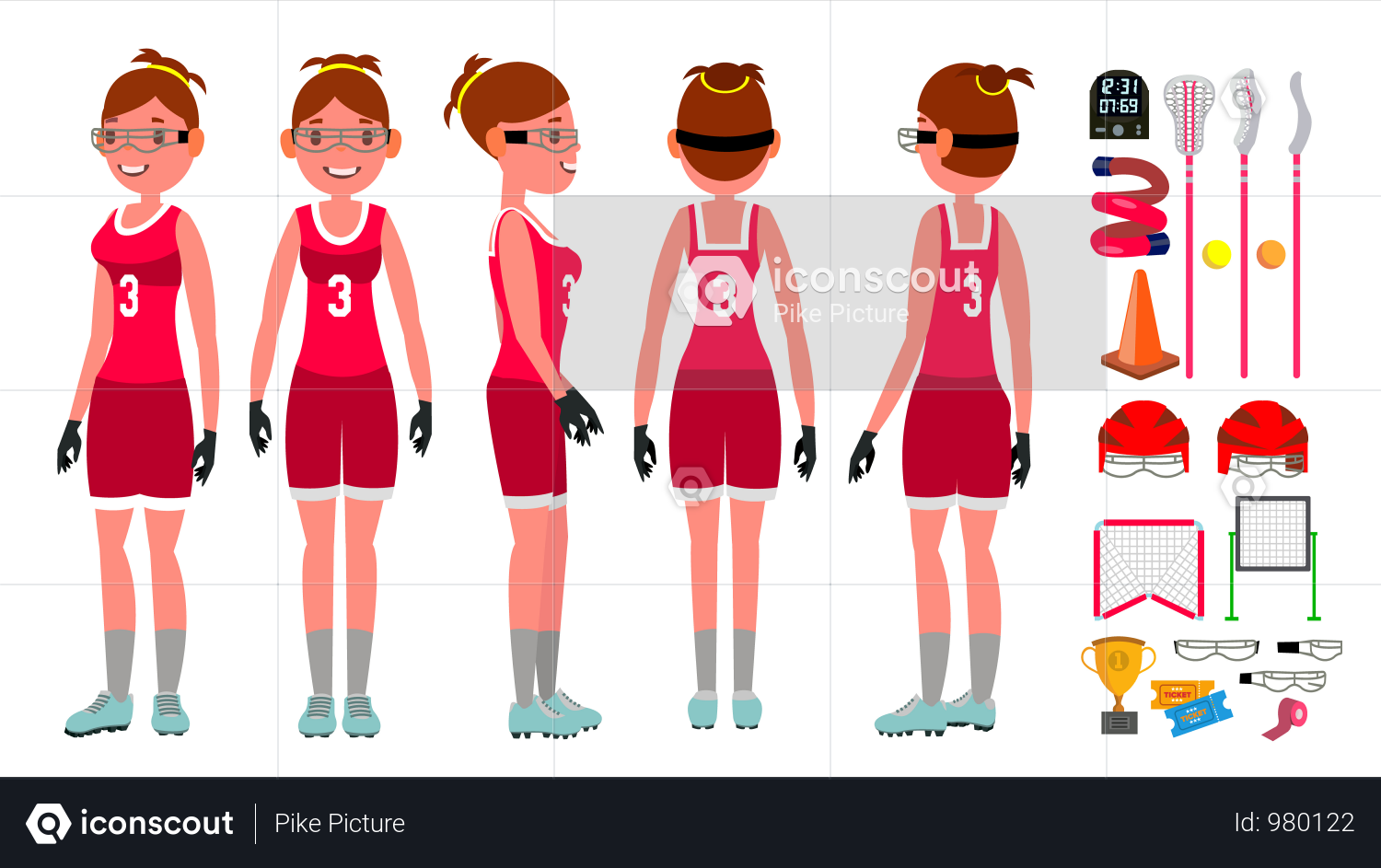 1500x943 Premium Women S Lacrosse Vector Lacrosse Practice Teammates