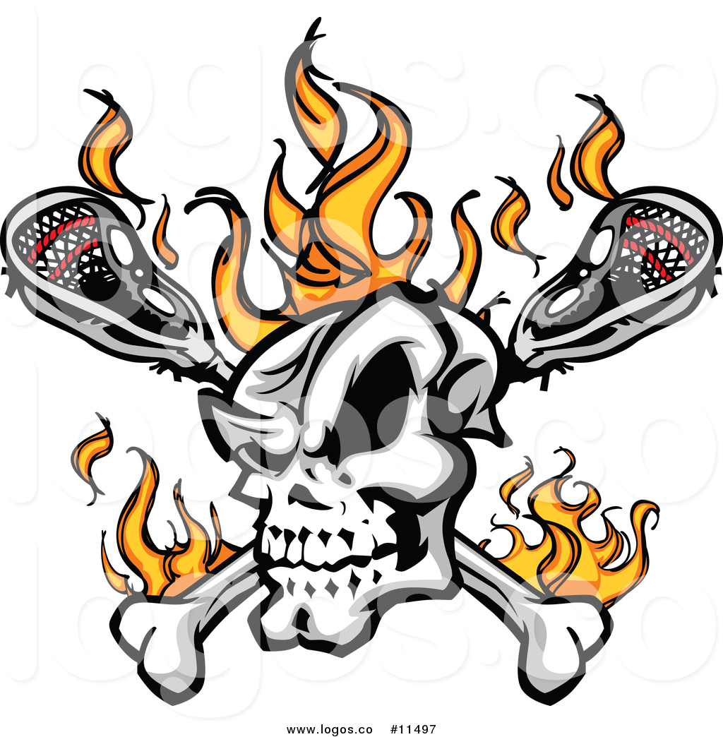 1024x1044 Vector Logo Of A Flaming Lacrosse Skull And Crossed Sticks