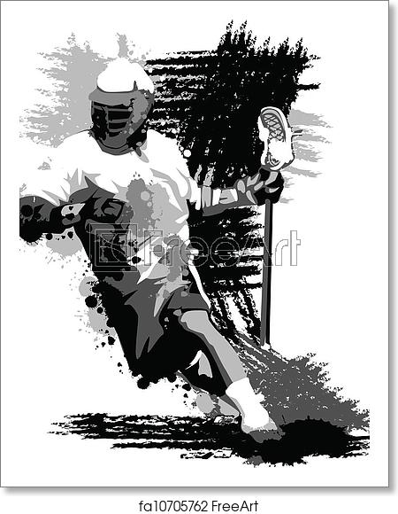 450x580 Free Art Print Of Lacrosse Player Splatter Vector Illustration