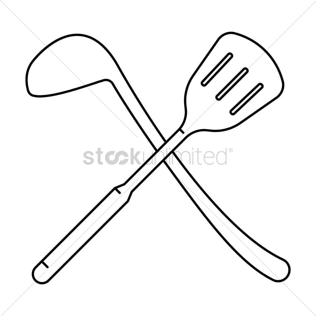 Crossed Spatula And Ladle Vector Image 1300x1300 Crossed Spatula And Ladle Vector Image