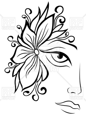Part Of Abstract Black And White Women Face Vector Image Of People 300x400 Part Of Abstract Black And White Women Face Vector Image Of People