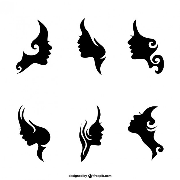 Woman Face Silhouettes Vector Free Download 626x626 Woman Face Silhouettes Vector Free Download