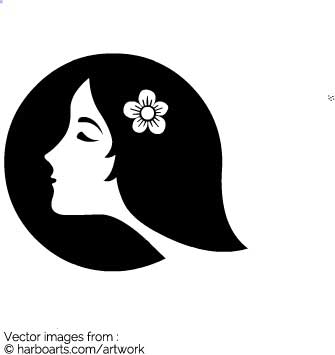 Download Lady Face With Flower In Circle Silhouette 335x355 Download Lady Face With Flower In Circle Silhouette