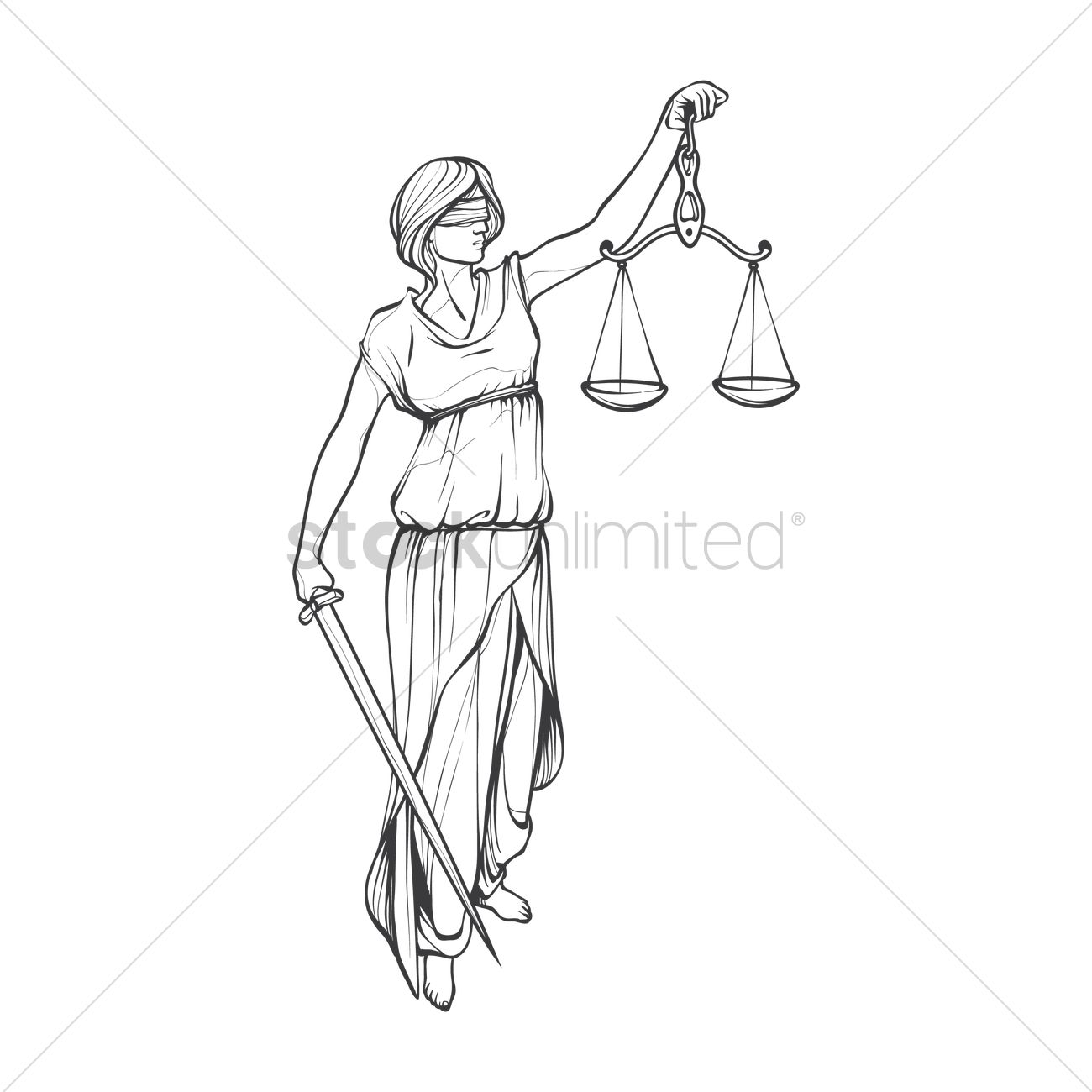 1300x1300 Lady Justice Statue Vector Image