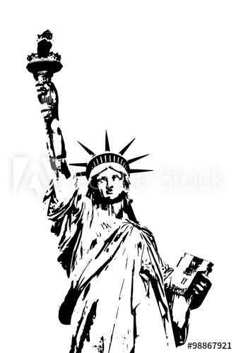 334x500 Black And White Vector Lady Liberty