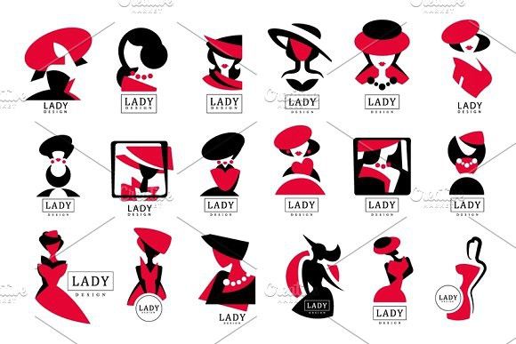 Lady Logo Design Set, Vector Illustrations For Fashion Boutique 580x387 Lady Logo Design Set, Vector Illustrations For Fashion Boutique